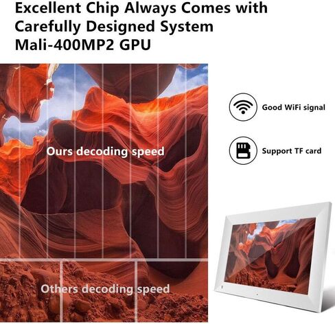 Digital Photo Frames 10-Inch High-Definition IPS LCD Display Support WiFi 16GB Storage Auto Rotation Support Micro SD Card Share Wonderful Moments (Black) (White) in Saudi Arabia