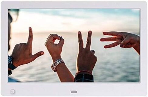 Digital Picture Frames 10.1 Inch Digital Photo Frame 1024x600 Full HD 16:9 IPS Display with Motion Sensor - Calendar Alarm with Remote Control Support USB and SD Card Photo Frame Digital (Blac (WHI in Saudi Arabia