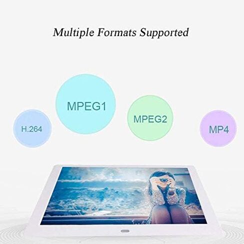 Digital Picture Frames 10.1 Inch Digital Photo Frame 1024x600 Full HD 16:9 IPS Display with Motion Sensor - Calendar Alarm with Remote Control Support USB and SD Card Photo Frame Digital (Blac (WHI in Saudi Arabia