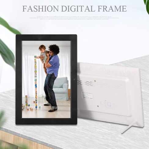 Digital Photo Frames 13-inch high-Definition LED with 1280 * 800 Resolution 16:10 Large Screen Design 1080P Video Photo/Video/Music Playback Support USB and SD Card (Black) (white) in Saudi Arabia