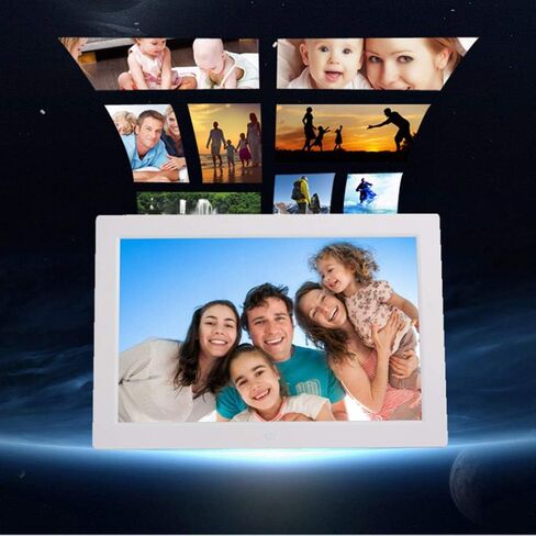 Digital Photo Frames 13-inch high-Definition LED with 1280 * 800 Resolution 16:10 Large Screen Design 1080P Video Photo/Video/Music Playback Support USB and SD Card (Black) (white) in Saudi Arabia