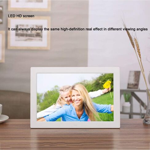 Digital Photo Frames 13-inch high-Definition LED with 1280 * 800 Resolution 16:10 Large Screen Design 1080P Video Photo/Video/Music Playback Support USB and SD Card (Black) (white) in Saudi Arabia