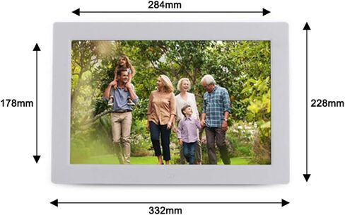Digital Photo Frames 13-inch high-Definition LED with 1280 * 800 Resolution 16:10 Large Screen Design 1080P Video Photo/Video/Music Playback Support USB and SD Card (Black) (white) in Saudi Arabia