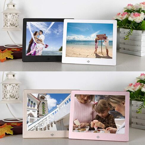 Digital Photo Frames 8-inch Slim Design 4: 3 Positive Screen Ratio Support Picture Music Video Play (Black) (Silver) in Saudi Arabia