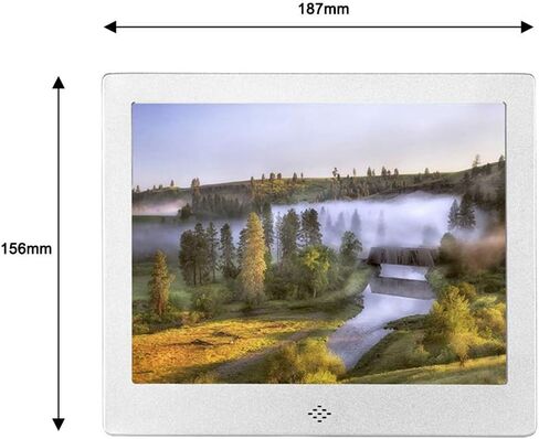 Digital Photo Frames 8-inch Slim Design 4: 3 Positive Screen Ratio Support Picture Music Video Play (Black) (Silver) in Saudi Arabia