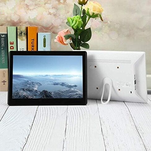Digital Picture Frames Digital Photo Frame 10.1 Inch 1280 x 800 High Resolution 16:10 Full IPS Screen Image Preview Video Calendar Clock Auto On/Off Timer Photo Frame Digital (Black 10.1 Inch) in Saudi Arabia