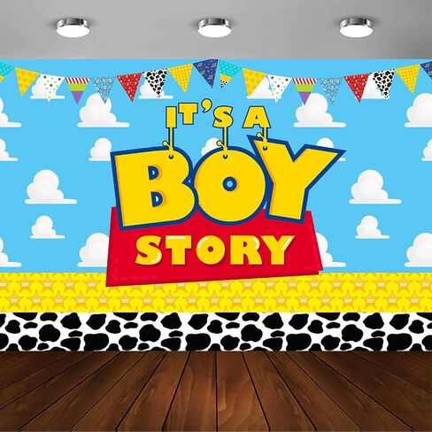 It's a Boy Baby Shower Banner Backdrop Blue Clouds Boy Story Baby Shower Decorations for Boys Party Supplies (Blue its a boy) in Saudi Arabia