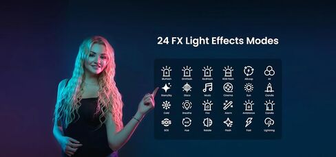Hohem HPL-R01 RGB LED Photography Light, 2500K-9000K, CRI 95+ | 360° RGB Dimming, 24 Lighting Effects, CRI 95+, TLCI 97+, 0-100% Brightness, 4000mAh Power Bank and USB-C Charging in Kuwait