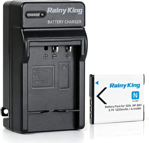 Rainy King NP-BN1 Battery + Charger for Sony DSC-W800 DSC-W830 DSC-WX100 DSC-WX150 DSC-WX200 DSC-WX220 DSC-WX30 DSC-WX5 DSC-WX50 DSC-WX60 DSC-WX7 in Saudi Arabia
