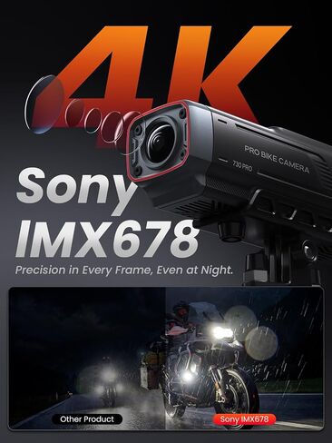 AKEEYO 730Pro 4K Motorcycle/Bike Dash Cam, Sony IMX678 Night Vision with F1.7 Aperture, 60FPS EIS Anti-Shake Action Camera, Built-in GPS, 6H Battery, Loop Recording & Parking Monitor with 64GB Card in Saudi Arabia