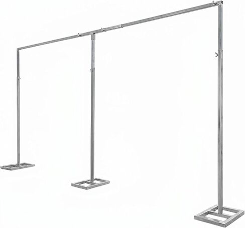 10x20ft Adjustable Pipe and Drape Backdrop Stand – Heavy Duty Metal Square Curtain Frame for Wedding, Party, Stage & Photo Studio – Portable Photography Background Support for Flowers, Balloons, Tulle in Saudi Arabia