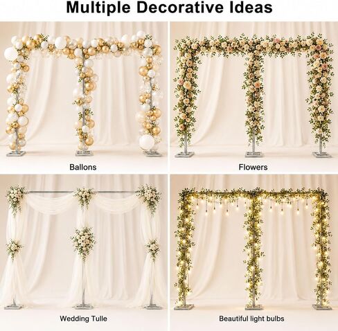 10x20ft Adjustable Pipe and Drape Backdrop Stand – Heavy Duty Metal Square Curtain Frame for Wedding, Party, Stage & Photo Studio – Portable Photography Background Support for Flowers, Balloons, Tulle in Saudi Arabia