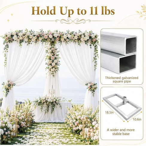 10x20ft Adjustable Pipe and Drape Backdrop Stand – Heavy Duty Metal Square Curtain Frame for Wedding, Party, Stage & Photo Studio – Portable Photography Background Support for Flowers, Balloons, Tulle in Saudi Arabia