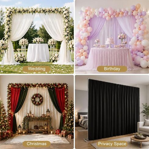 10x20ft Adjustable Pipe and Drape Backdrop Stand – Heavy Duty Metal Square Curtain Frame for Wedding, Party, Stage & Photo Studio – Portable Photography Background Support for Flowers, Balloons, Tulle in Saudi Arabia