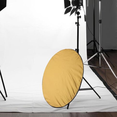 110cm 5-in-1 Folding Light Reflector and Diffuser for Photography, Portable Round Reflector Board for Studio and Outdoor Lighting, Multi-Surface Lighting Control Panel in Kuwait