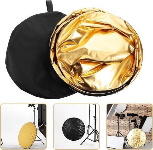 110cm 5-in-1 Folding Light Reflector and Diffuser for Photography, Portable Round Reflector Board for Studio and Outdoor Lighting, Multi-Surface Lighting Control Panel in Kuwait