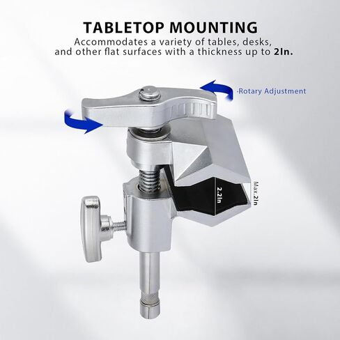 2" Centre Jaw Matthellini Clamp Grip Head with 5/8" Stud- Studio-Grade Mounting for Lights, Cameras, Diffusion,C Stand, Light Stand, LED Video Light & Softbox in Saudi Arabia