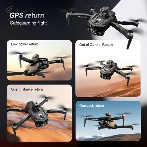 Professional GPS Camera FPV RC Quadcopter, 4.5" LCD Screen Transmitter, 3280FT Long RC Range, Auto Return, Follow Me, Gesture Control, One Key Takeoff/Landing, Altitude Hold & LED Lights, Sport Racing Styling Drone for Aerial Photography & Video Recording in Kuwait