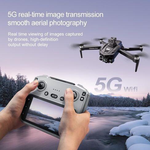 Professional GPS Camera FPV RC Quadcopter, 4.5" LCD Screen Transmitter, 3280FT Long RC Range, Auto Return, Follow Me, Gesture Control, One Key Takeoff/Landing, Altitude Hold & LED Lights, Sport Racing Styling Drone for Aerial Photography & Video Recording in Kuwait