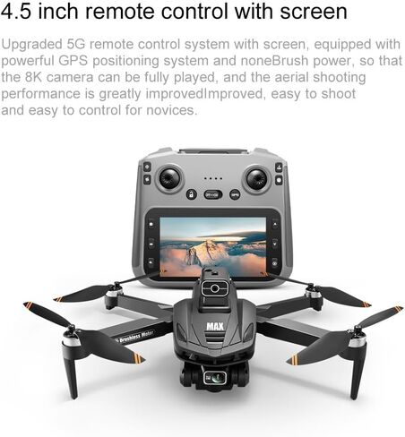 Professional GPS Camera FPV RC Quadcopter, 4.5" LCD Screen Transmitter, 3280FT Long RC Range, Auto Return, Follow Me, Gesture Control, One Key Takeoff/Landing, Altitude Hold & LED Lights, Sport Racing Styling Drone for Aerial Photography & Video Recording in Kuwait
