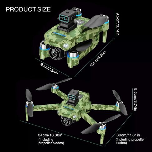 Drone with Camera 4k, GPS HD Drones for Adults, Remote Controller with Screen, Obstacle Avoidance, Brushless Motor FPV, 5G Transmission, 3 Battery, Professional (Army Green) in Saudi Arabia