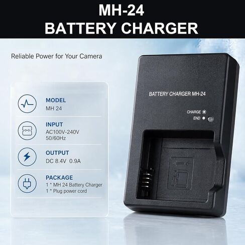 MH-24 Quick Battery Charger for Nikon EN-EL14 EN-EL14a, Rapid Camera Power Supply Cord Compatible with D3500 D3400 D3300 D3200 D3100 D5600 D5500 D5300 D5200 D5100 DF Coolpix P7800 P7700 P7100 in Saudi Arabia
