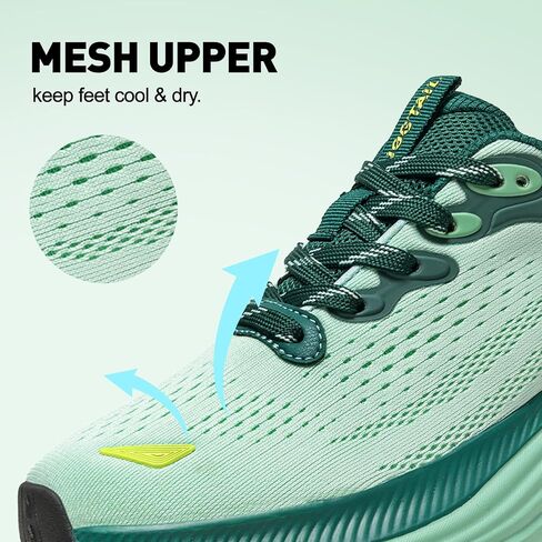 Women's Tennis Walking Shoes Wide Width Cushioned Comfortable Running Orthopedic Shoes with Arch Support Non-Slip Workout Gym Sports Athletic Breathable Chunky Sneakers Light/Green Size 8.5 in Saudi Arabia