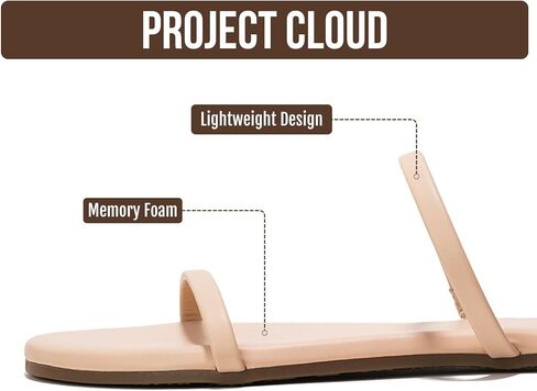 صنادل صيفية من Project Cloud للنساء مع نعل داخلي من الإسفنج الذكي (انتقالي) | نعل داخلي من إسفنج الذاكرة؛ شبشب الشاطئ؛ نعل غير قابل للانزلاق؛ أشرطة مزدوجة خفيفة الوزن؛ صنادل صيفية للنساء؛ الراحة اليومية in Kuwait