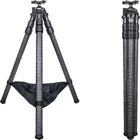 MK403R Carbon Fiber Tripod for Hunting, 44mm Ball Head Adapter with Arca Swiss Quick Release Flip-locking, 360° Rotating for Shooting, Hunting and Outdoors, Max Tube 40mm/1.57", Load 40kg/88lbs in Saudi Arabia