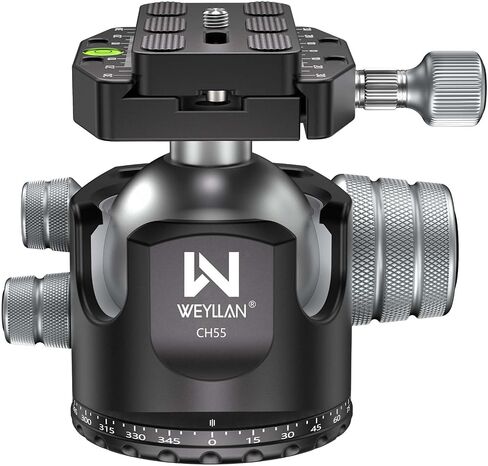 Used WEYLLAN CH55 Tripod Ball Head Mount 55mm Arca Swiss Tripod Head Heavy Duty Arca Swiss Quick Release Plate Camera Momopod Video Ballhead, Max Load 88lbs/40kg，Notice Not New in Saudi Arabia