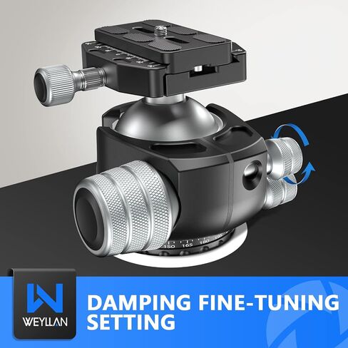 Used WEYLLAN CH55 Tripod Ball Head Mount 55mm Arca Swiss Tripod Head Heavy Duty Arca Swiss Quick Release Plate Camera Momopod Video Ballhead, Max Load 88lbs/40kg，Notice Not New in Saudi Arabia