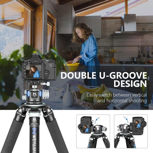 Used WEYLLAN CH55 Tripod Ball Head Mount 55mm Arca Swiss Tripod Head Heavy Duty Arca Swiss Quick Release Plate Camera Momopod Video Ballhead, Max Load 88lbs/40kg，Notice Not New in Saudi Arabia
