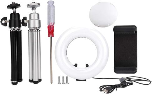 Ring Light Fill Light with 10 Levels Brightness for Video Recording Studio Photography Flexible Tripod Stand for Makeup Artists/Warm, White, Soft in Saudi Arabia
