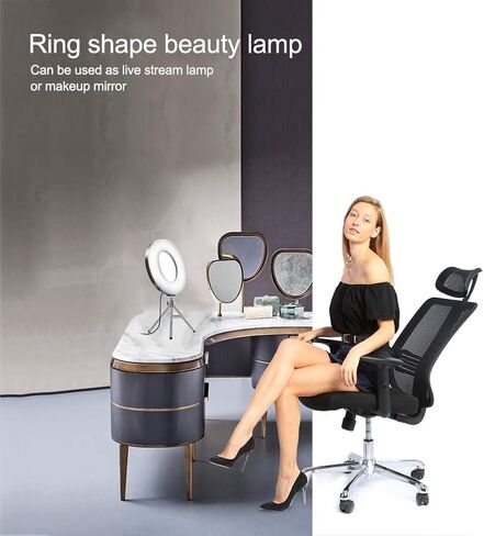 Ring Light Fill Light with 10 Levels Brightness for Video Recording Studio Photography Flexible Tripod Stand for Makeup Artists/Warm, White, Soft in Saudi Arabia
