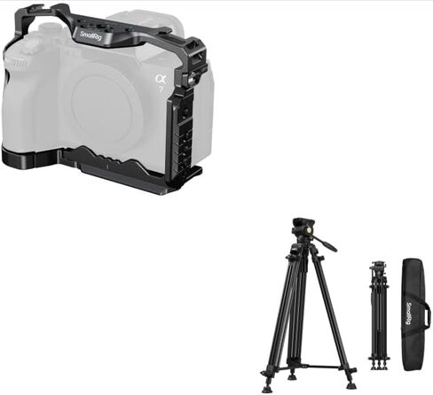 SmallRig HawkLock الإفراج السريع قفص كامل لسوني ألفا 7R V + 73 ''/186 سنتيمتر الثقيلة سبائك الألومنيوم حامل فيديو ثلاثي القوائم in Kuwait