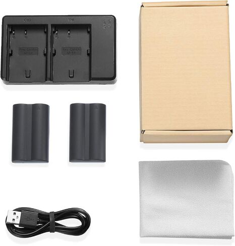 2Pcs BP-511 BP-511A Battery 2200mAh and Rapid Dual USB Charger | Compatible with Canon Eos 5D10D 20D 30D 40D 50D D300 D60 D30 PowerShot Pro1, G1, G2, G3, G5, G6 in Saudi Arabia
