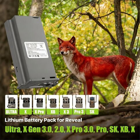 1 Pack Battery Pack Compatible with Reveal Cellular Trail Camera Ultra, X, X Pro, Pro 3.0, X Gen 2.0 3.0, XB, SK, LED Meter Lithium Hunting Battery EM6 with Organizer Case in Kuwait