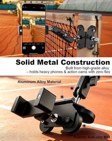 Charchendo Magnetic Fence Mount with All Metal Phone Holder, No-shake 360° Metal Arm Baseball Softball Net Camera Mount for GoPro, with Safety Tether, Compatible with iPhone, Mevo Start, Action Camera in Saudi Arabia