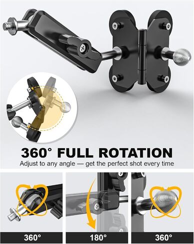 Charchendo Magnetic Fence Mount with All Metal Phone Holder, No-shake 360° Metal Arm Baseball Softball Net Camera Mount for GoPro, with Safety Tether, Compatible with iPhone, Mevo Start, Action Camera in Saudi Arabia