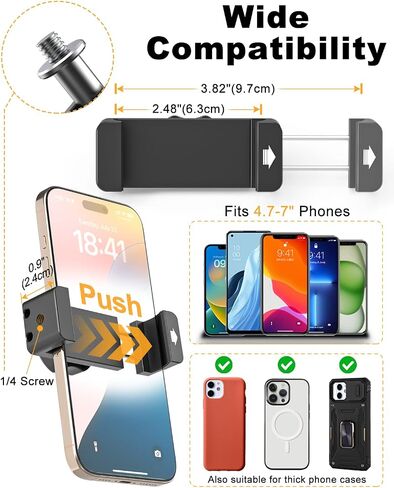 Charchendo Magnetic Fence Mount with All Metal Phone Holder, No-shake 360° Metal Arm Baseball Softball Net Camera Mount for GoPro, with Safety Tether, Compatible with iPhone, Mevo Start, Action Camera in Saudi Arabia