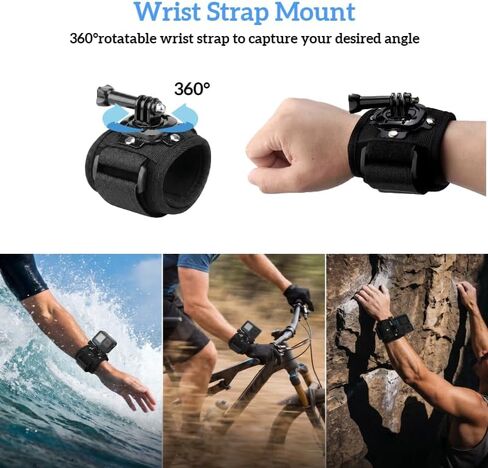 Action Camera Accessories Head Strap + Chest Mount + Wrist Strap+Backpack Clip Holder for Gopro Hero 13/12/11/10/9/, AKASO EK7000/Brave 4/7 LE/V50X, DJI Osmo, VEMONT/WOLFANG/Icefox/Apexcam in Saudi Arabia