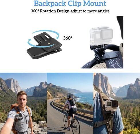 Action Camera Accessories Head Strap + Chest Mount + Wrist Strap+Backpack Clip Holder for Gopro Hero 13/12/11/10/9/, AKASO EK7000/Brave 4/7 LE/V50X, DJI Osmo, VEMONT/WOLFANG/Icefox/Apexcam in Saudi Arabia