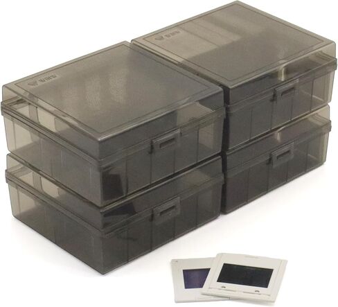 35mm Slide Storage Box, 4 Pack, 400-Slide Capacity | UV Protection, Dust & Moisture Proof, Clear Film Slide Organizer, For 135mm Mounted Slides in Saudi Arabia
