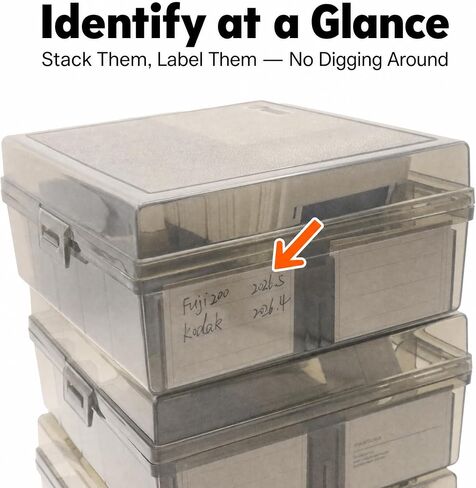 35mm Slide Storage Box, 4 Pack, 400-Slide Capacity | UV Protection, Dust & Moisture Proof, Clear Film Slide Organizer, For 135mm Mounted Slides in Saudi Arabia