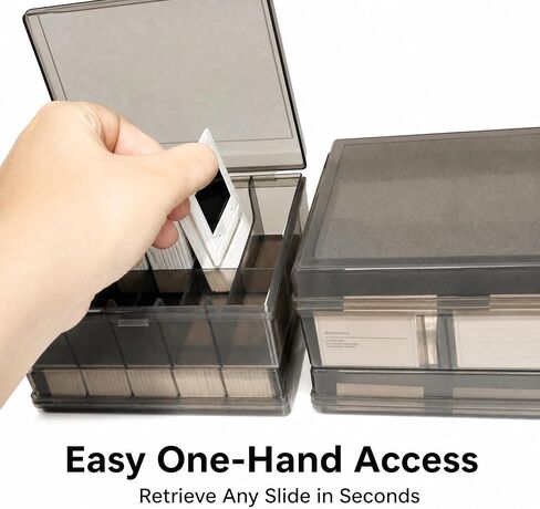 35mm Slide Storage Box, 4 Pack, 400-Slide Capacity | UV Protection, Dust & Moisture Proof, Clear Film Slide Organizer, For 135mm Mounted Slides in Saudi Arabia