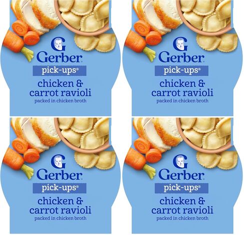 Gerber Chicken Carrot Ravioli Pick-Ups Toddler Meal | Toddler mealtime; chicken and carrot ravioli pick-ups; 6 oz in Saudi Arabia
