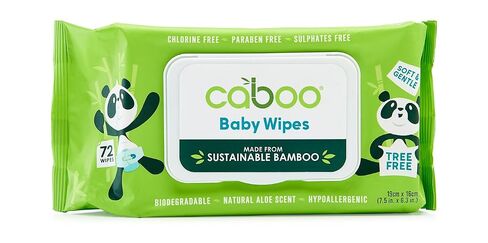 Caboo Tree Free Bamboo Baby Wipes, Eco Friendly Naturally Derived for Sensitive Skin, Resealable Peel Tab Travel, 72 Count (Pack of 2) in Saudi Arabia