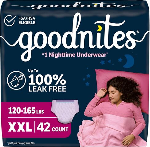 Goodnites Bedtime Pants for Girls, Small/Medium, 74 Count in Saudi Arabia