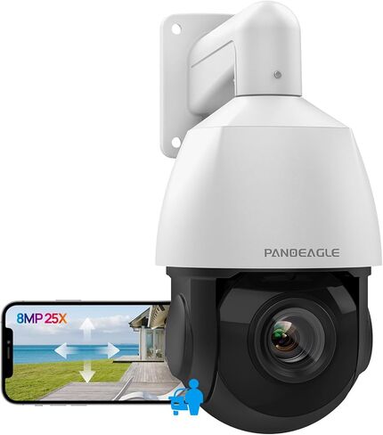 PANOEAGLE 4K 8MP 25X Optical Zoom PTZ IP POE Outdoor Camera | Human Auto Tracking & Human/Vehicle Detection,PTZ Security Camera with 328ft IR Night Vision,Two-Way Audio, 512G SD Card in Saudi Arabia
