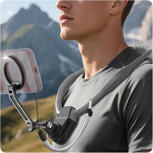 【2026 Extended Long】 Magnetic Neck Mount for Phones,Neck Phone Holder | 27.6"Hands Free Pov Phone Holder Chest Mount for iPhone17–12 & Android,Go Pro DJI,Camera Shoulder Supports in Saudi Arabia
